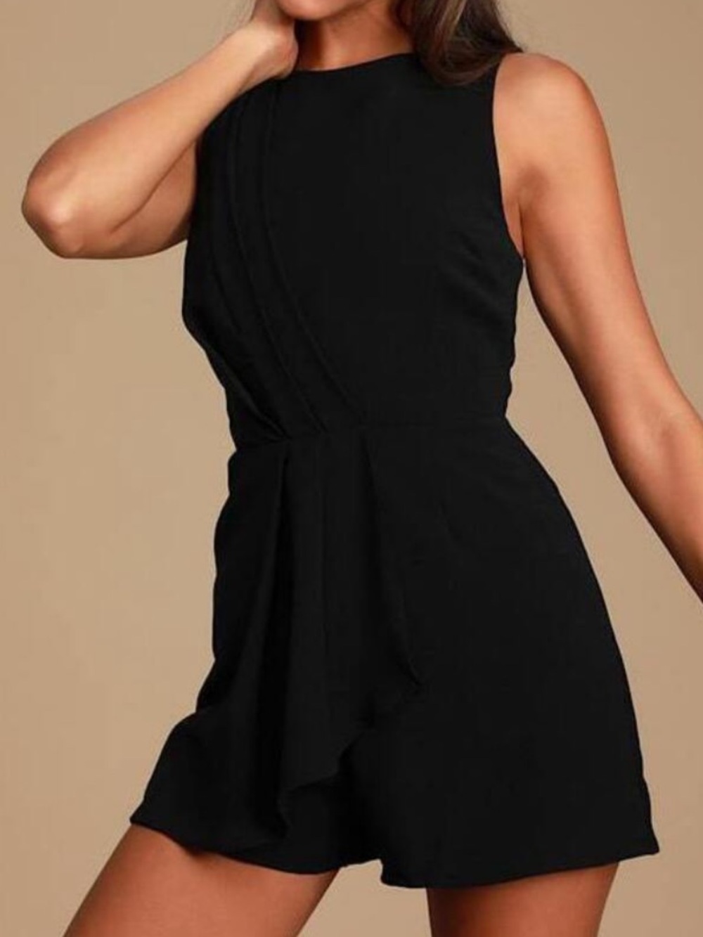 Lulus My Dear Black Pleated Sleeveless Romper